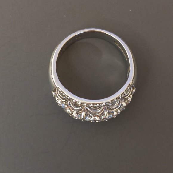 Tacori IV Sterling Silver CZ Lace Band Ring – Size 7 - Picture 7 of 13